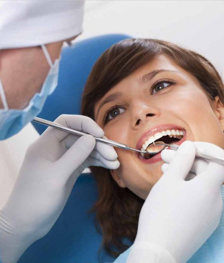 A happy patient at the dentist. 